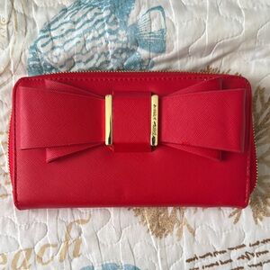 Elegant Red Bow Wallet
